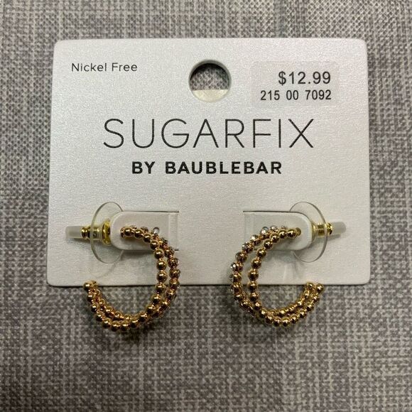 Sugarfix by BaubleBar Crystal Beaded Double Hoop Earrings - Picture 2 of 6